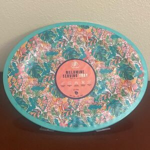 🌴🌺 Samba Tropical Melamine Tray With Beautiful Colors of Pinks and Greens!!